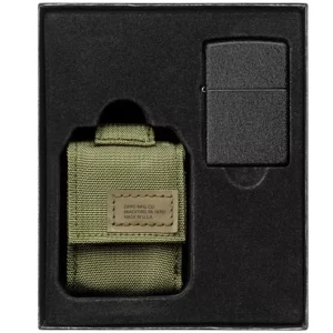 Zippo Modular Pouch And Black Crackle Lighter - Olive